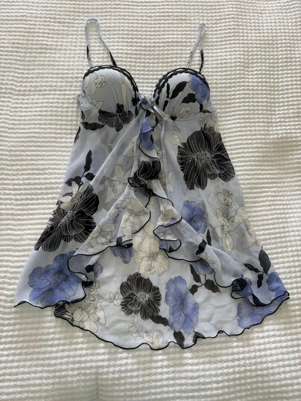 Apt 9 size Small black & blue lingerie cami top y2k